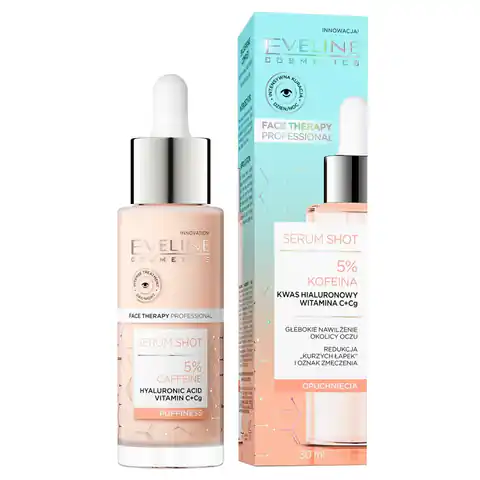 ⁨Eveline Face Therapy Professional Serum Shot Treatment for the skin around the eyes - 5% Caffeine 30ml⁩ at Wasserman.eu