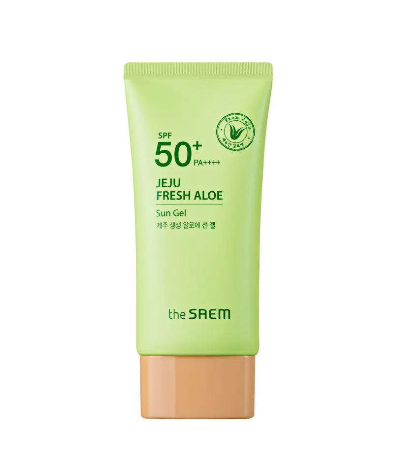 ⁨The SAEM Jeju Fresh Aloe Sunscreen SPF50+ 50g⁩ at Wasserman.eu