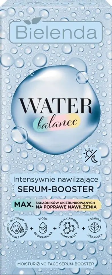 ⁨Bielenda Water Balance Intensywnie Nawilżające Serum-Booster do twarzy na dzień i noc 30g⁩ w sklepie Wasserman.eu