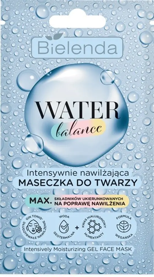 ⁨Bielenda Water Balance Intensywnie Nawilżająca Maseczka do twarzy 7g⁩ w sklepie Wasserman.eu