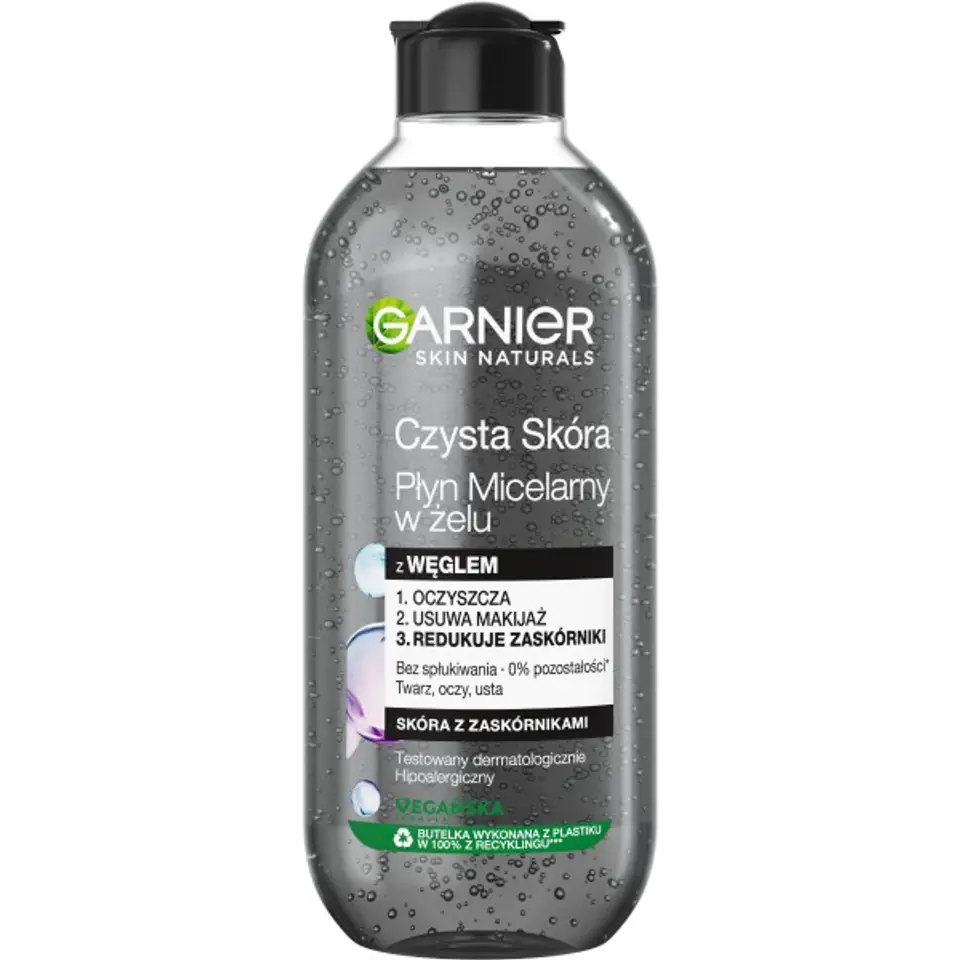 ⁨Garnier Skin Naturals Pure Skin Micellar Liquid gel with carbon - skin with blackheads 400ml⁩ at Wasserman.eu