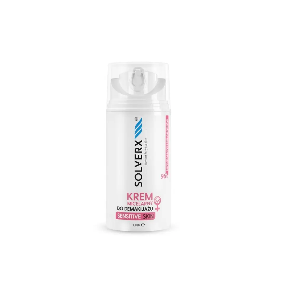 ⁨SOLVERX Sensitive Skin Micellar make-up remover cream 100ml⁩ at Wasserman.eu