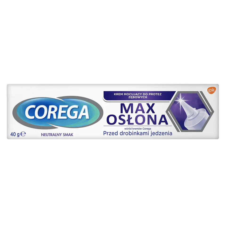 ⁨GSK Corega Krem do mocowania protez zębowych - Max Osłona 40g⁩ w sklepie Wasserman.eu