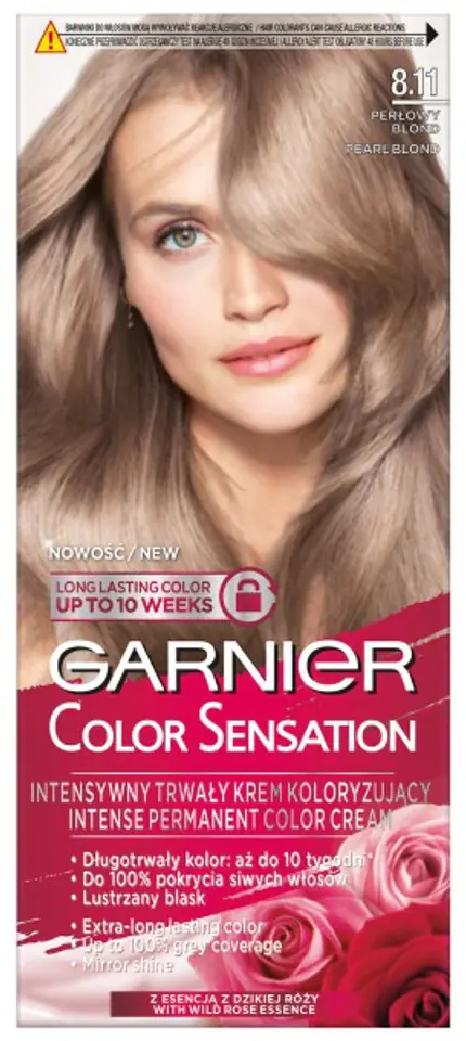 ⁨Garnier Color Sensation Krem koloryzujący 8.11 Perłowy Blond 1op.⁩ w sklepie Wasserman.eu