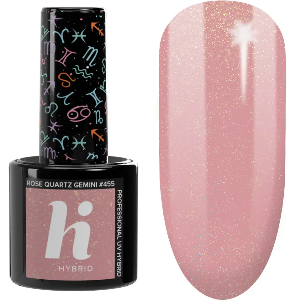 ⁨HI HYBRID Lakier hybrydowy Zodiac #455 Rose Quartz Gemini 5ml⁩ w sklepie Wasserman.eu