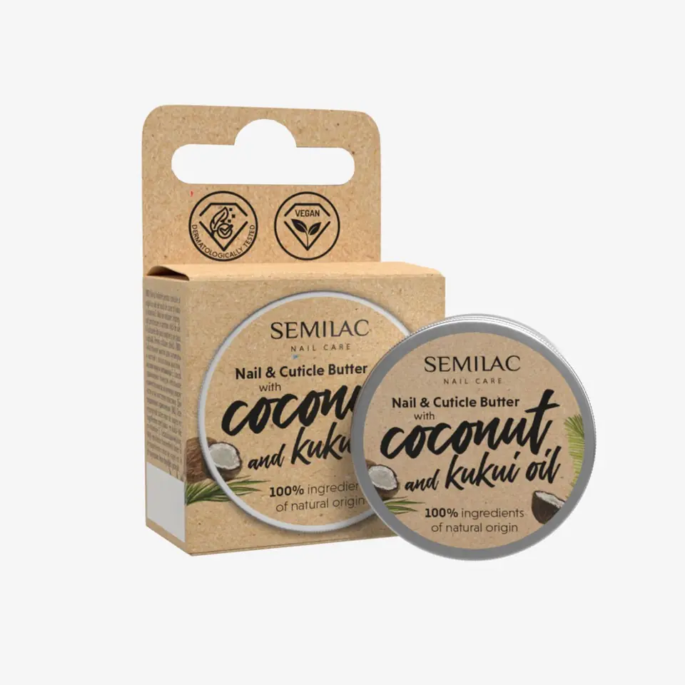 ⁨SEMILAC Nail Care Cuticle and nail butter with coconut and kukui oil 12g⁩ at Wasserman.eu