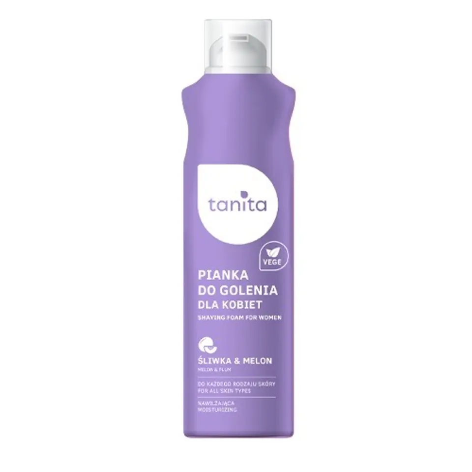 ⁨TANITA Vegan Pianka do golenia dla kobiet do każdego rodzaju skóry Śliwka & Melon 200ml⁩ w sklepie Wasserman.eu