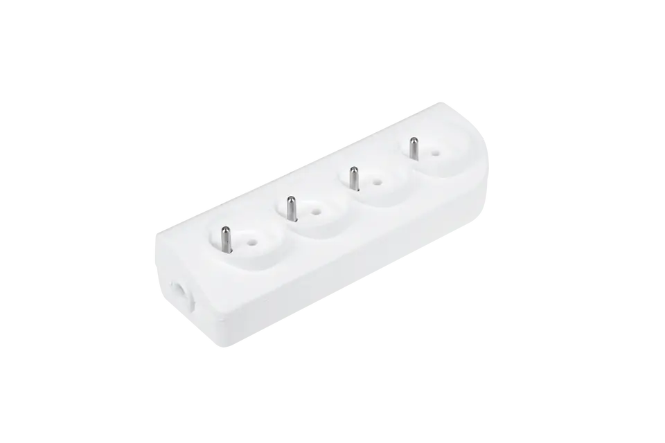 ⁨Extension cable socket x 4 with grounding white GN-40⁩ at Wasserman.eu