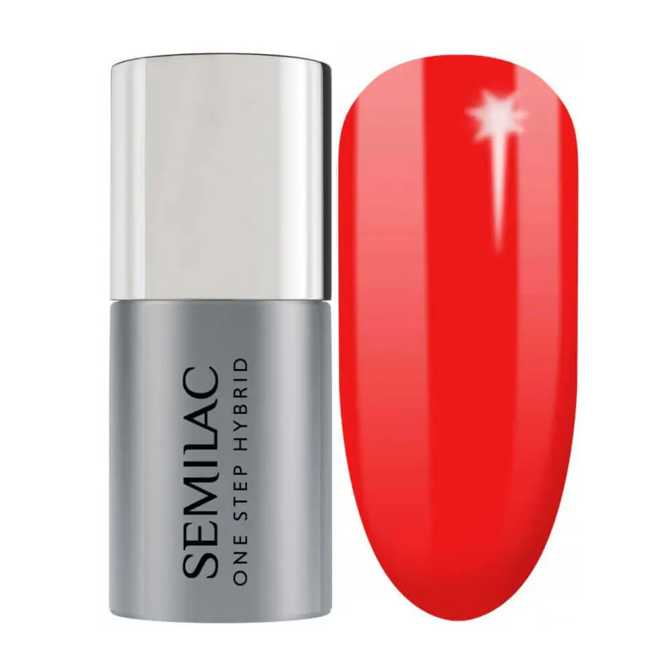 ⁨SEMILAC One Step Hybrid nail polish S530 Scarlet 5ml⁩ at Wasserman.eu