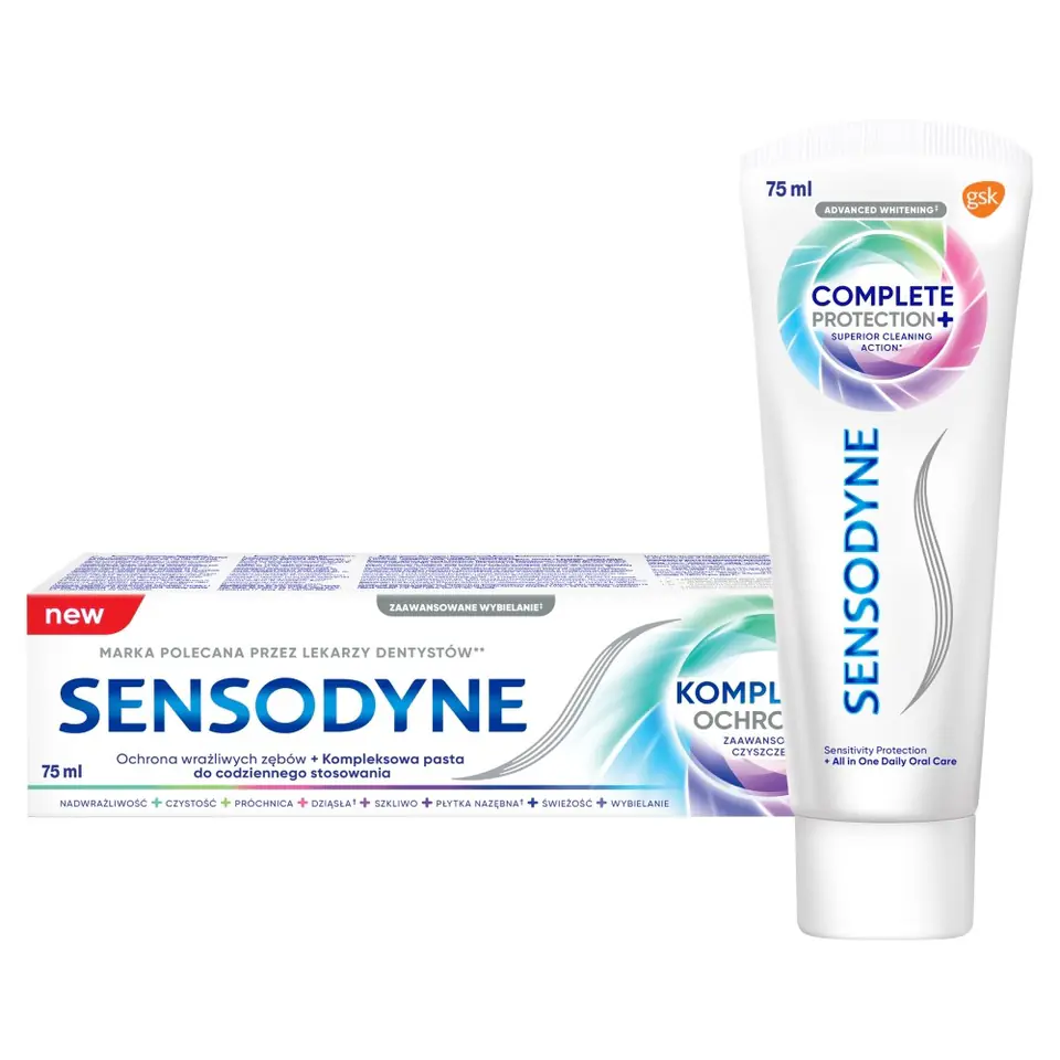 ⁨GSK Sensodyne Complete Protection toothpaste + 75ml⁩ at Wasserman.eu