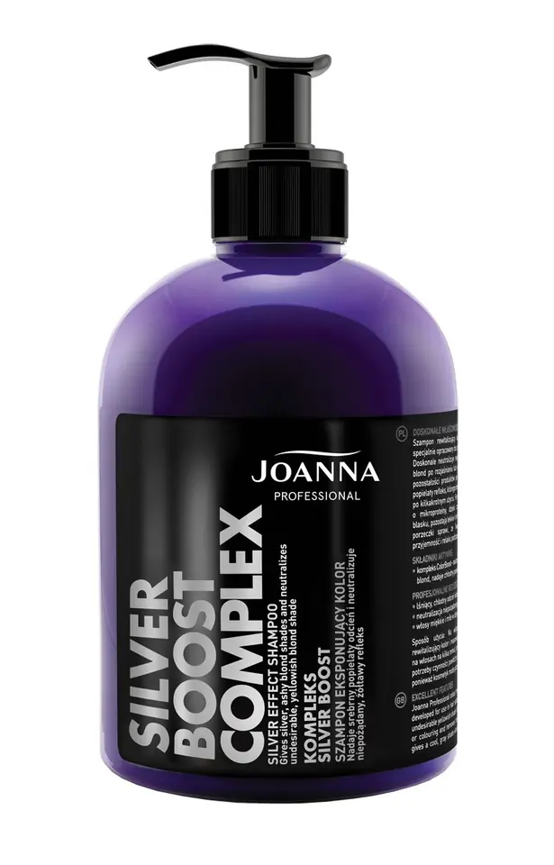 ⁨Joanna Professional Silver Boost Complex Szampon eksponujący kolor 500g⁩ w sklepie Wasserman.eu