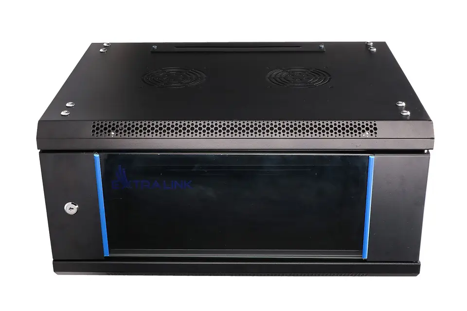 ⁨EXTRALINK 4U 600X450 WALL-MOUNTED RACKMOUNT CABINET BLACK⁩ w sklepie Wasserman.eu