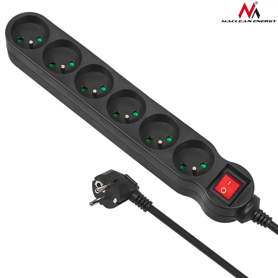 ⁨Power Strip 6 Sockets On/off switch 1.5m⁩ at Wasserman.eu