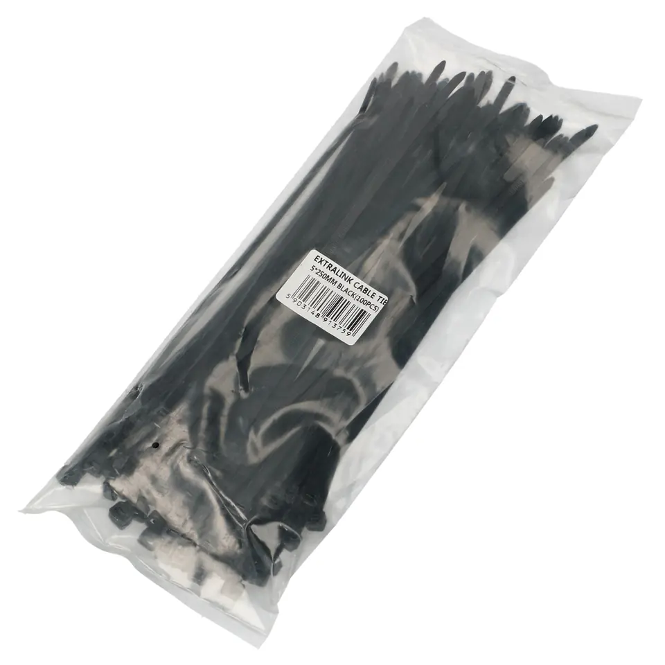 EXTRALINK CABLE TIE 5*250MM BLACK (100PCS BAG) w sklepie Wasserman.eu
