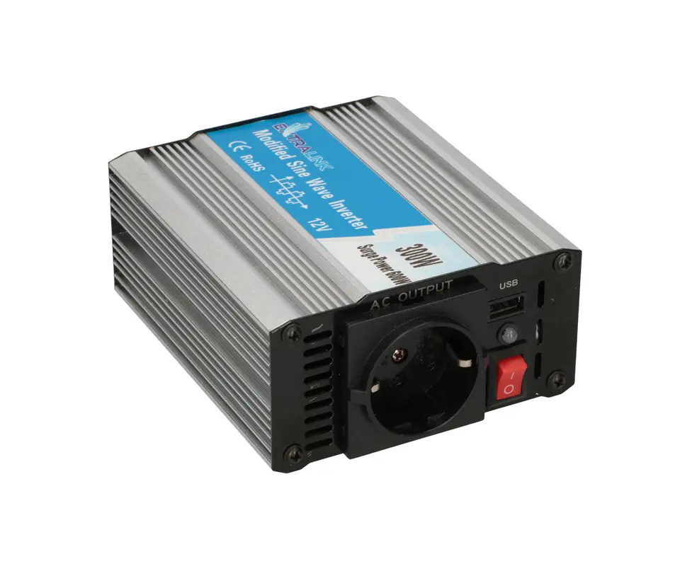 ⁨EXTRALINK CAR VOLTAGE CONVERTER 12V - 230V, 300W, MODIFIED SINUS OPIM-300W⁩ w sklepie Wasserman.eu