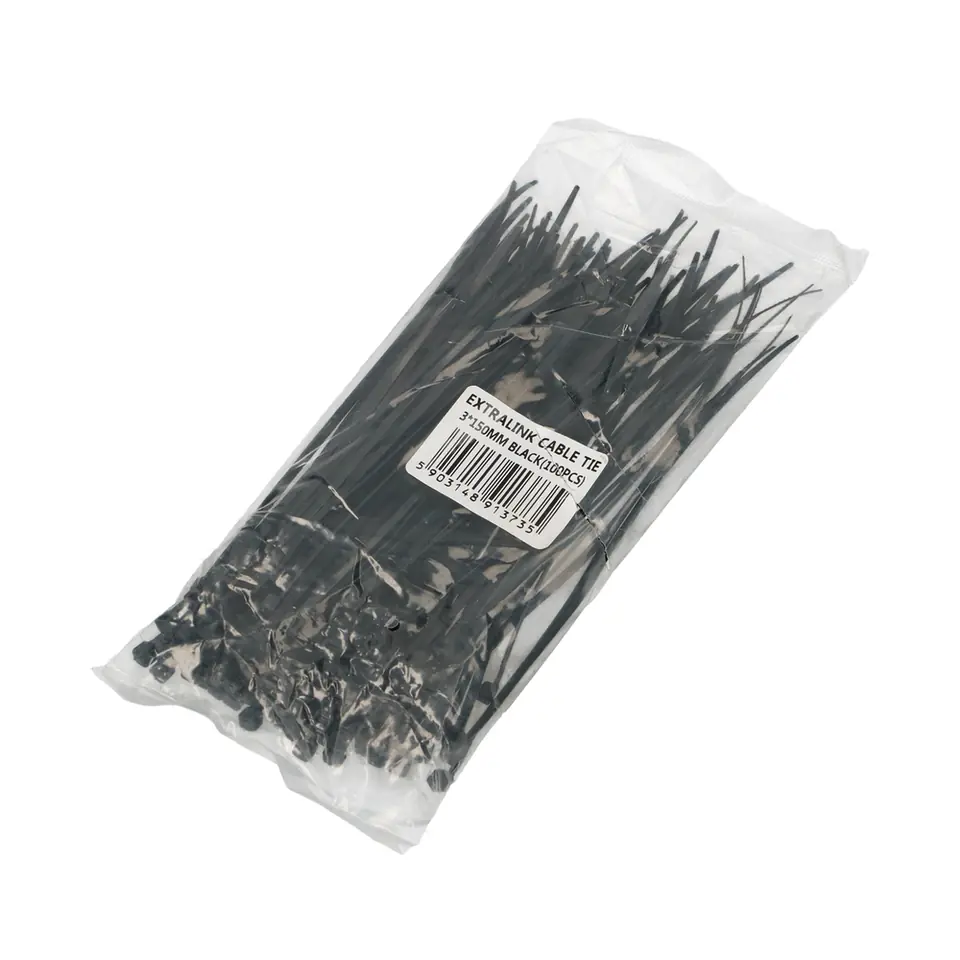 EXTRALINK CABLE TIE 3*150MM BLACK (100PCS BAG) TRYTYTKA w sklepie Wasserman.eu