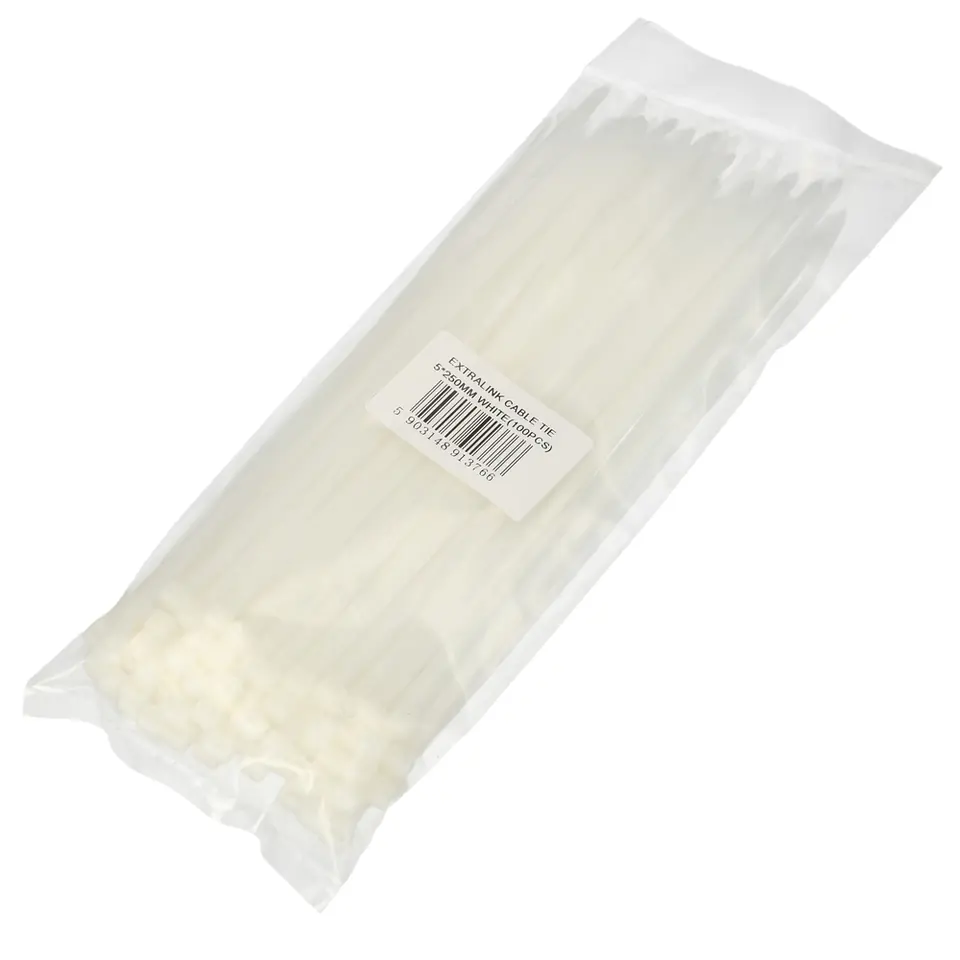 EXTRALINK CABLE TIE 5*250MM WHITE (100PCS BAG) w sklepie Wasserman.eu