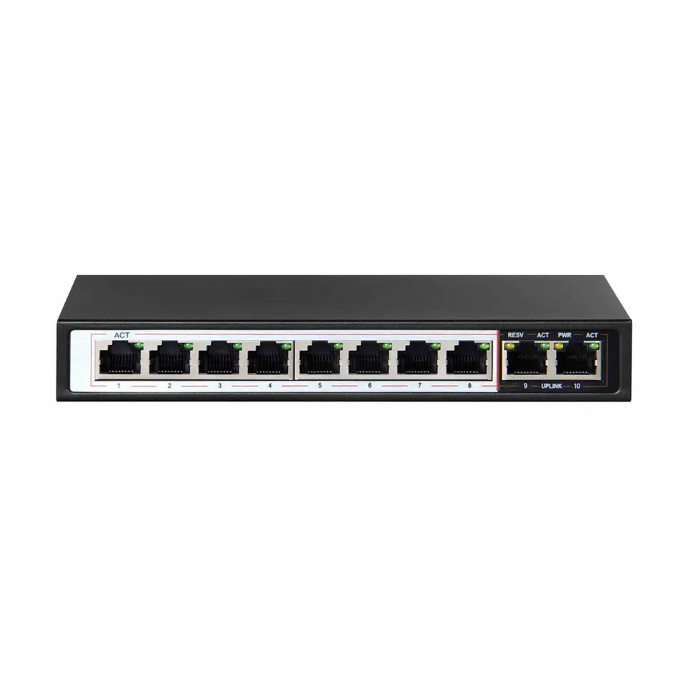 ⁨EXTRALINK CERES EX-SF1008P 8 PORTS 10-100MBPS POE SWITCH 802.3AF 96W 2X RJ45 UPLINK⁩ at Wasserman.eu