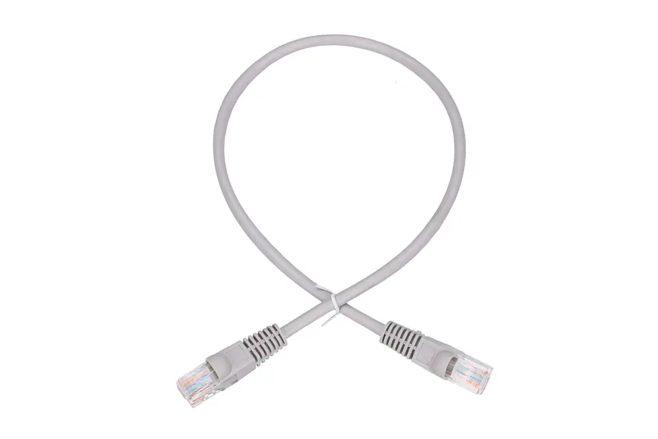 ⁨EXTRALINK LAN PATCHCORD CAT.5E UTP 0,5M TWISTED PAIR BARE COPPER GRAY⁩ w sklepie Wasserman.eu