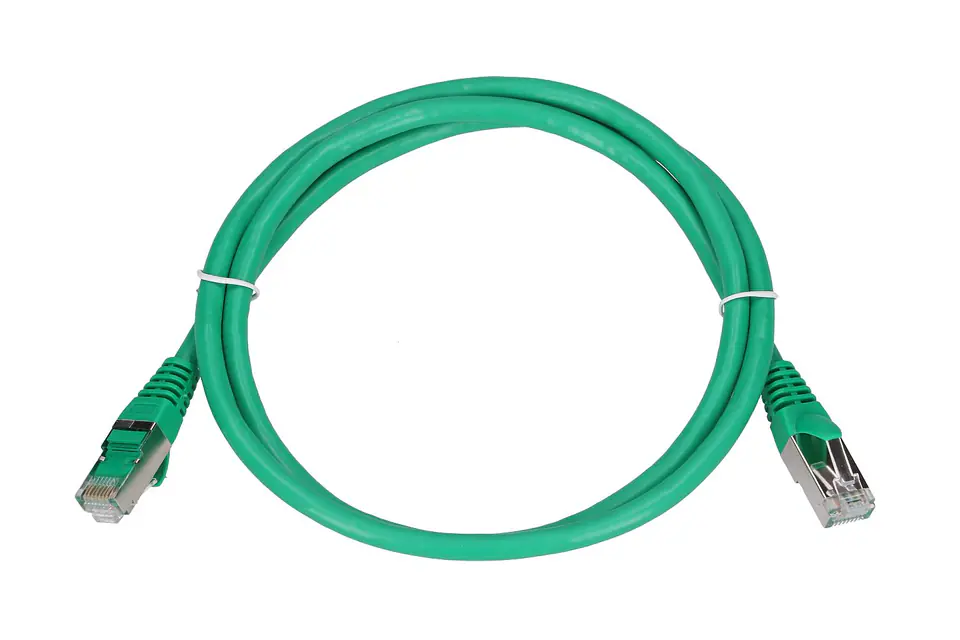 ⁨EXTRALINK LAN PATCHCORD CAT.6 FTP 1M 1GBIT FOILED TWISTED PAIR BARE COPPER GREEN⁩ w sklepie Wasserman.eu