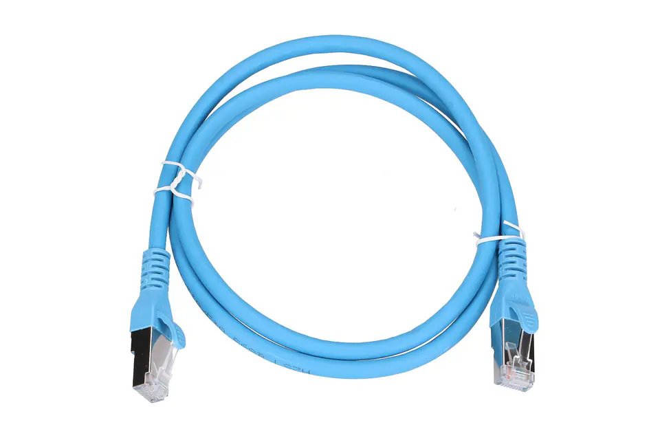⁨EXTRALINK LAN PATCHCORD CAT.6A S/FTP 1M 10G SHIELDED FOILED TWISTED PAIR BARE COPPER BLUE⁩ w sklepie Wasserman.eu
