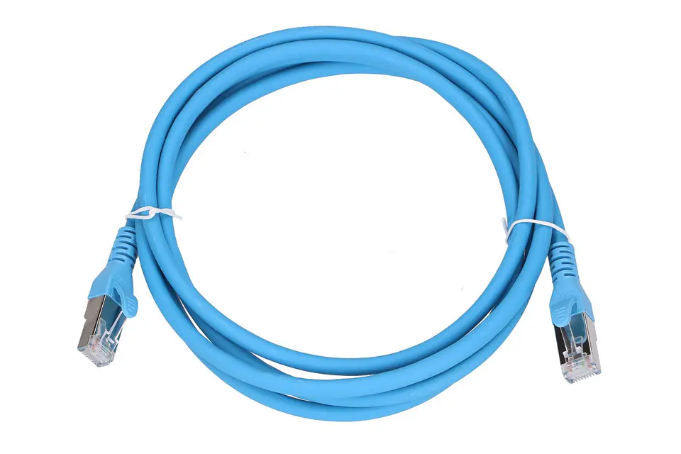 ⁨EXTRALINK LAN PATCHCORD CAT.6A S/FTP 2M 10G SHIELDED FOILED TWISTED PAIR BARE COPPER BLUE⁩ w sklepie Wasserman.eu