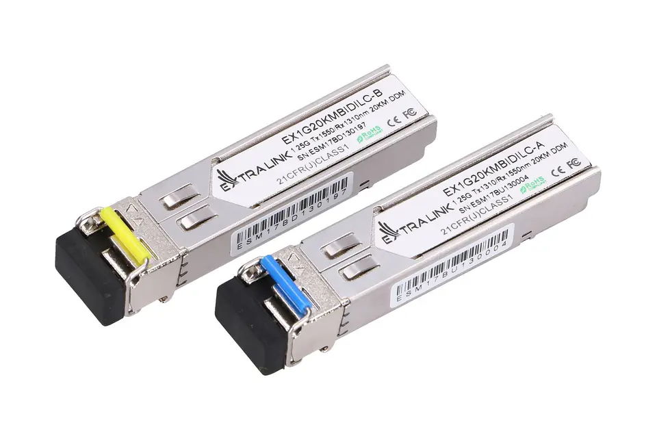 ⁨Modules SFP 1.25G WDM 1310/1550nm 20km⁩ at Wasserman.eu