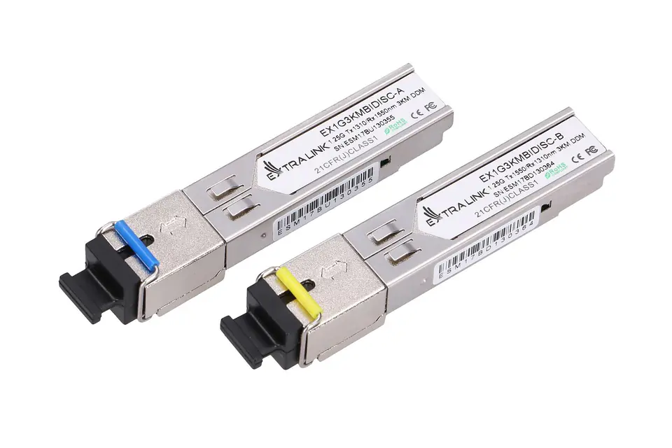 ⁨Modules SFP1.25G SFP WDM 1310/1550nm 3km SC⁩ at Wasserman.eu