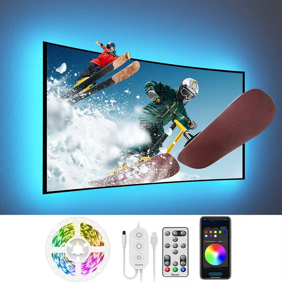 ⁨Govee RGB Bluetooth LED Backlight For TVs 46-60 Inches Smart strip light White⁩ at Wasserman.eu