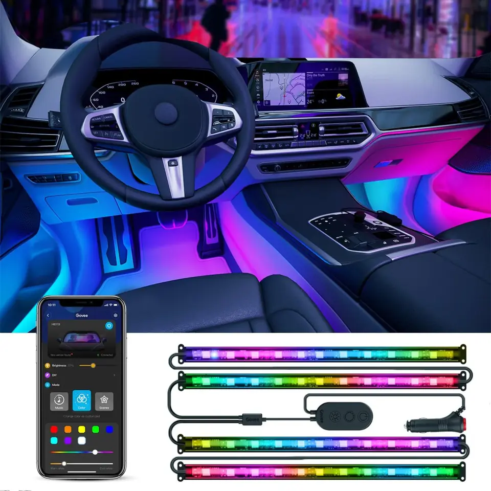 ⁨Govee RGBIC Interior Car Lights Smart strip light Transparent Bluetooth⁩ at Wasserman.eu