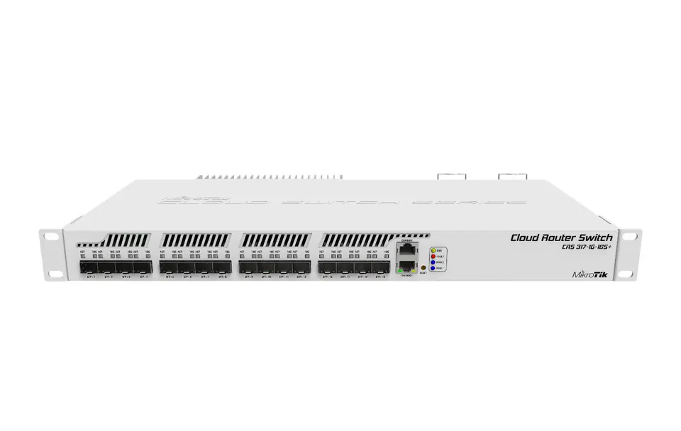 ⁨MIKROTIK CRS317-1G-16S+RM CLOUD ROUTER SWITCH 800MHZ, 1GB, 1XGE, 16XSFP+, 1XSERIAL -RJ45, L6⁩ w sklepie Wasserman.eu