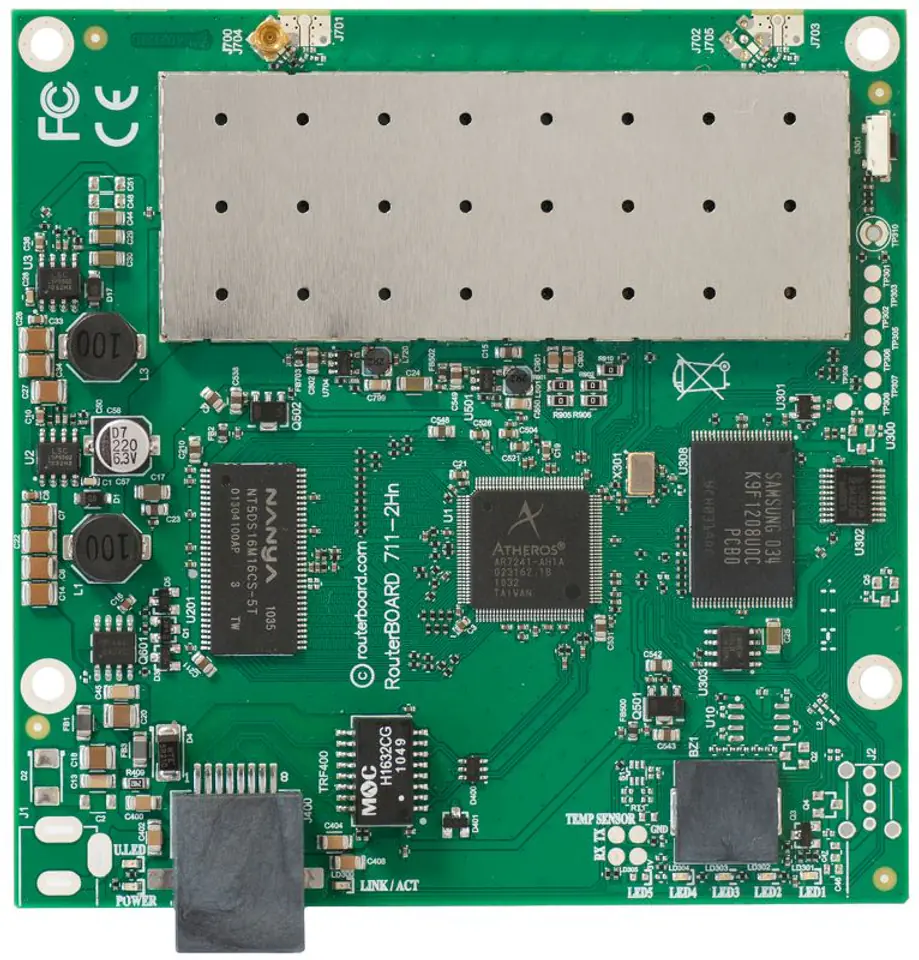 ⁨MIKROTIK RB711-2HN ROUTERBOARD 400MHZ, 32MB, 1XFE, 802.11B/G/N, L3⁩ w sklepie Wasserman.eu