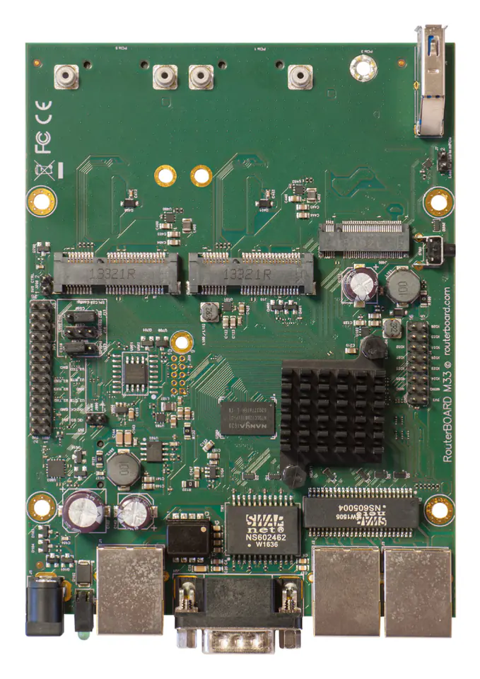 ⁨MIKROTIK RBM33G ROUTERBOARD 2X CPU CORE, 880MHZ, 256MB, 3XGE, 2XMINIPCI, 1XUSB 3.0, MICROSD, M.2 SLOT⁩ w sklepie Wasserman.eu