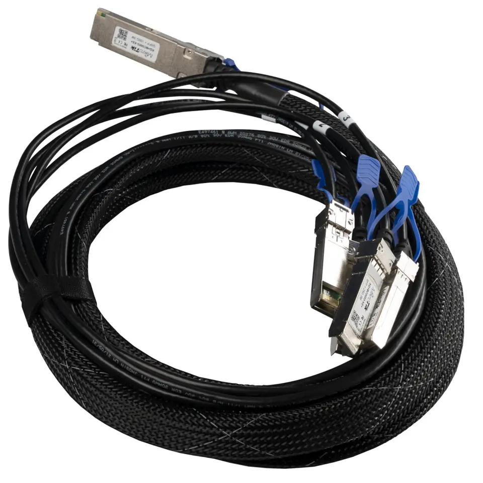 ⁨MIKROTIK XQ+BC0003-XS+ QSFP28 TO 4X SFP28 BREAK-OUT CABLE 3M⁩ at Wasserman.eu