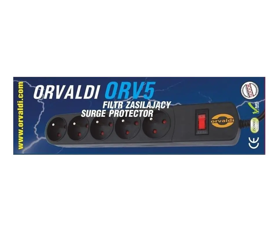 ⁨Surge protector power strip ORVALDI ORV-5 1,5m⁩ at Wasserman.eu