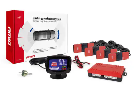 ⁨Zestaw czujników parkowania cofania led-graf 4 sensory czarne wewnętrzne 16,5mm⁩ w sklepie Wasserman.eu