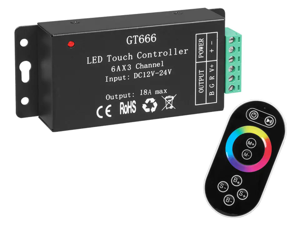 ⁨RGB TRF8B 216W/432W controller, touch remote control, radio control. (1LM)⁩ at Wasserman.eu