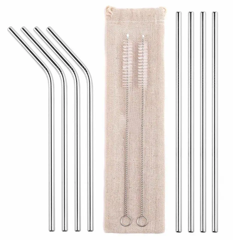 ⁨AG371A Metal straws set 10 pcs. Silver⁩ at Wasserman.eu