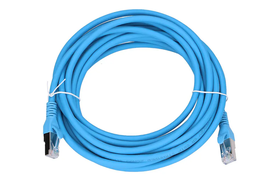 ⁨EXTRALINK LAN PATCHCORD CAT.6A S/FTP 5M 10G SHIELDED FOILED TWISTED PAIR BARE COPPER BLUE⁩ w sklepie Wasserman.eu