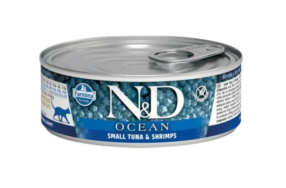 ⁨FARMINA N&D Ocean Tuna & Shrimp Adult - mokra karma dla kota - 70 g⁩ w sklepie Wasserman.eu