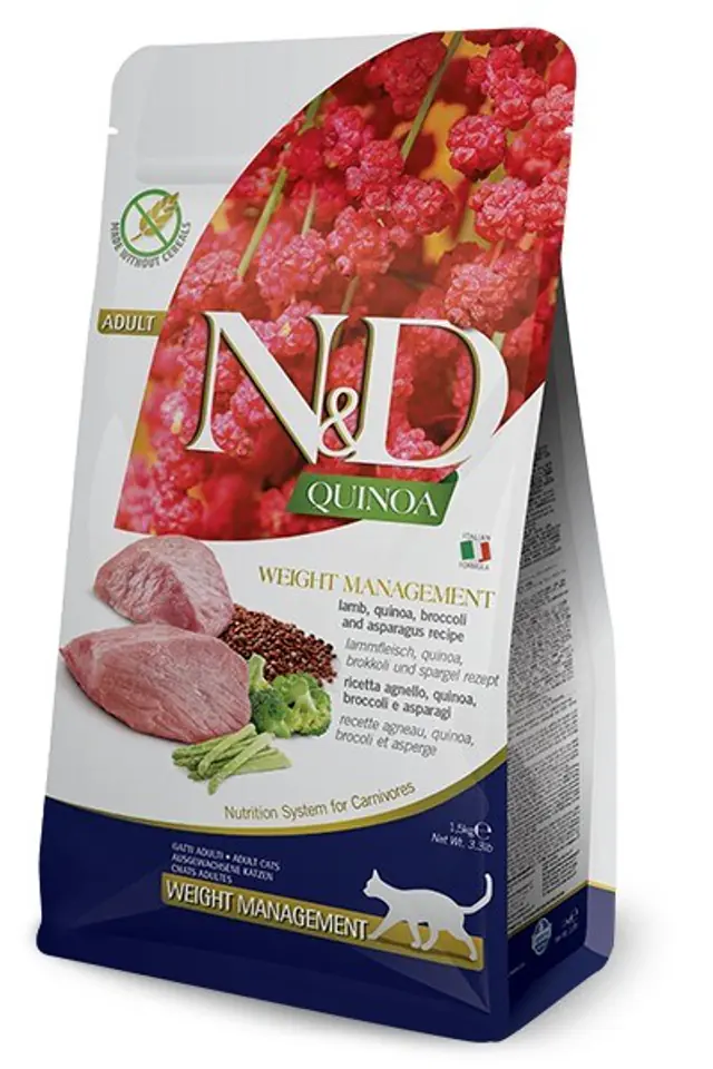 ⁨FARMINA N&D Quinoa Weight Management Lamb&Broccoli - dry cat food - 5 kg⁩ at Wasserman.eu