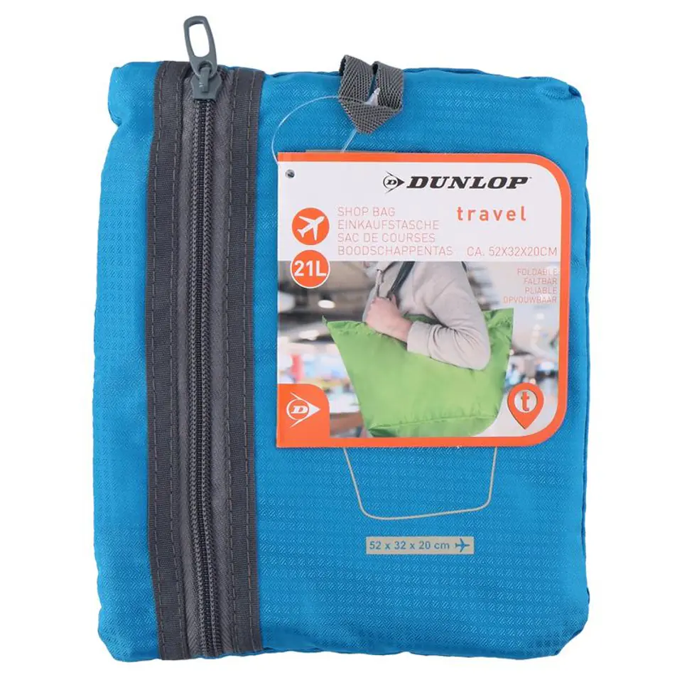 ⁨Dunlop - Foldable shopping bag 21 L (blue)⁩ at Wasserman.eu