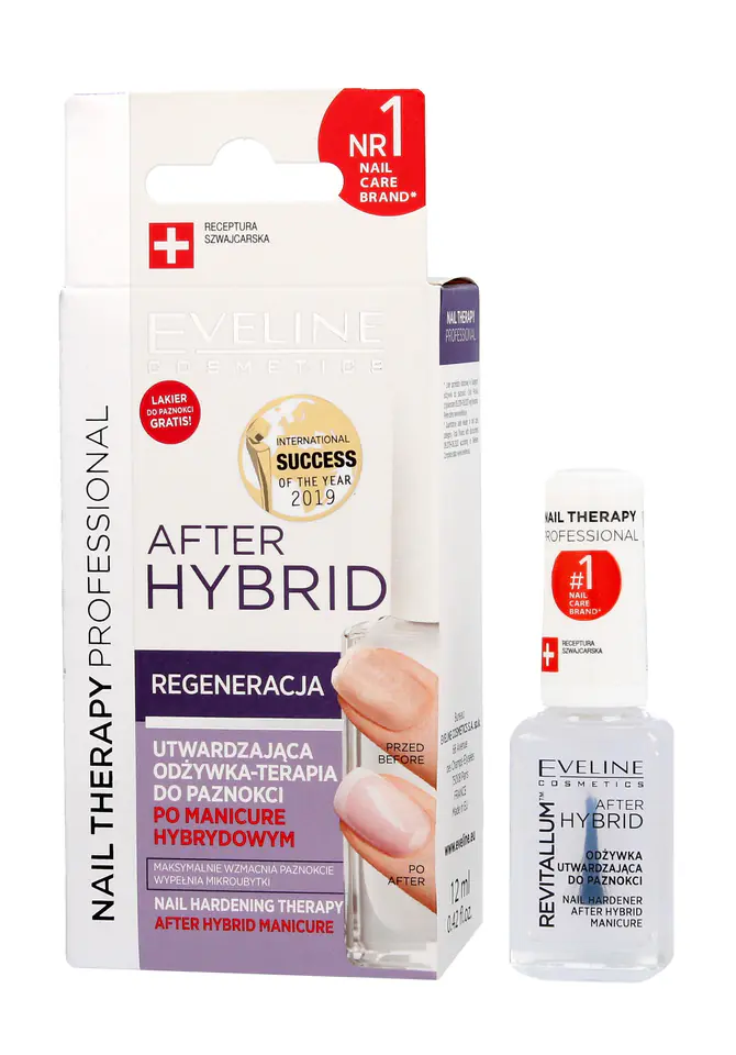 ⁨Eveline Nail Therapy Odżywka utwardzająca do paznokci After Hybrid Revitalum 12ml⁩ w sklepie Wasserman.eu