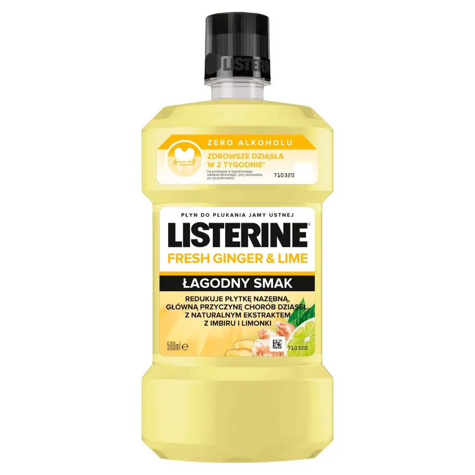 ⁨Listerine Ginger & Lime Płyn do płukania jamy ustnej Łagodny Smak 500ml⁩ w sklepie Wasserman.eu