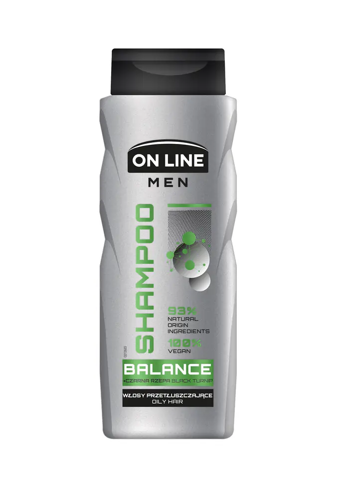 ⁨On Line Men Balance Hair Shampoo with Black Turnips - Oily Hair 400ml⁩ at Wasserman.eu