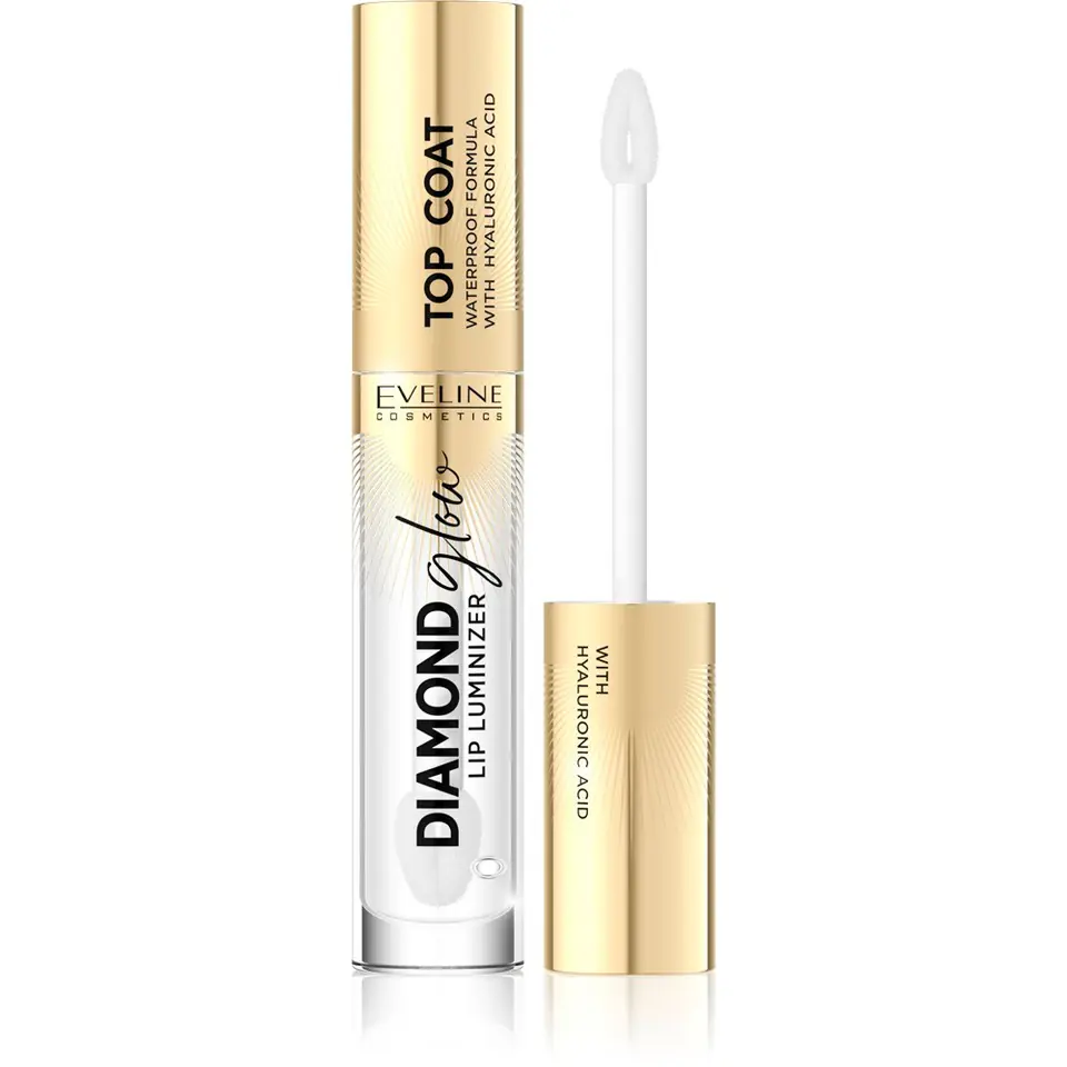 ⁨Eveline Diamond Glow Lip Luminizer Lip Gloss Top Coat with Hyaluronic Acid No. 01 4.5ml⁩ at Wasserman.eu