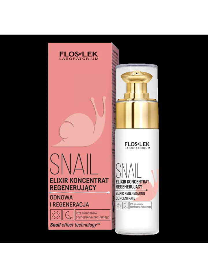⁨Floslek Snail Elixir Regenerating Concentrate for day and night⁩ at Wasserman.eu
