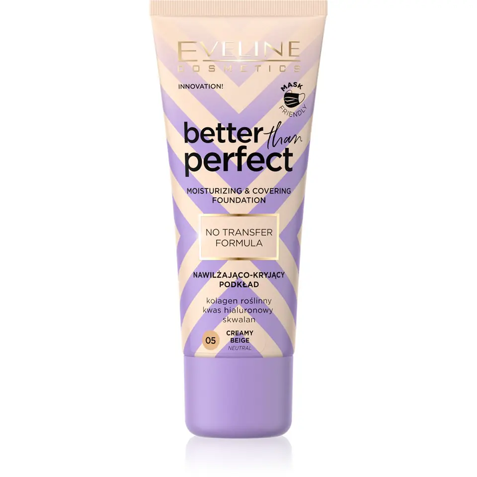 ⁨Eveline Better Than Perfect Moisturizing and Covering Foundation No. 05 Creamy Beige 30ml⁩ at Wasserman.eu