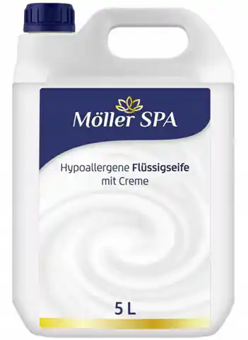 ⁨Mydło w płynie 5L Hipoalergiczne Moller SPA Niemcy⁩ w sklepie Wasserman.eu