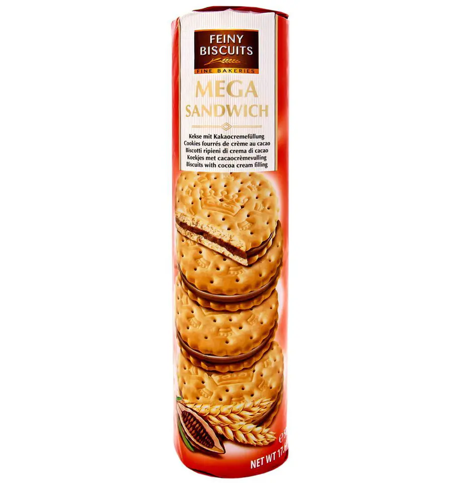 ⁨Feiny Biscuits Mega Awnings with Chocolate Filling 500 g⁩ at Wasserman.eu